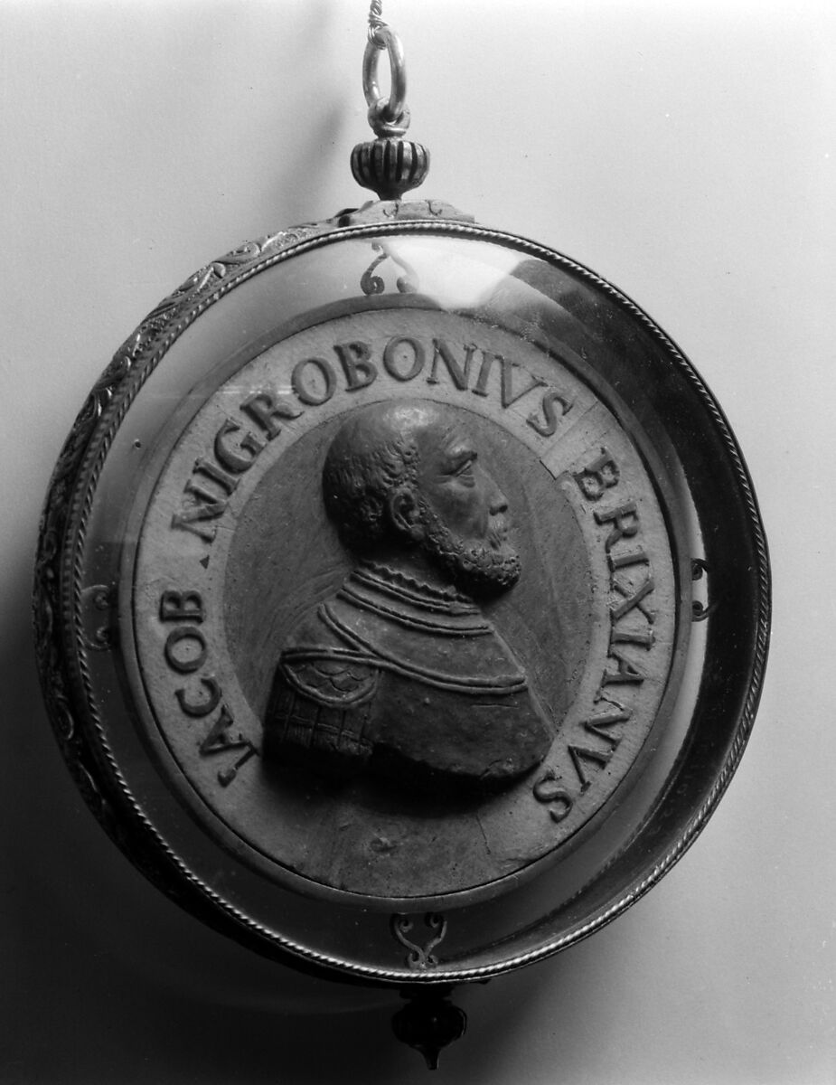 Giacomo Negroboni (da Valtrompia) of Brescia (d. 1527), Probably by Fra Giulio da Brescia, Wax on walnut (?), parchment, Italian, Venice 