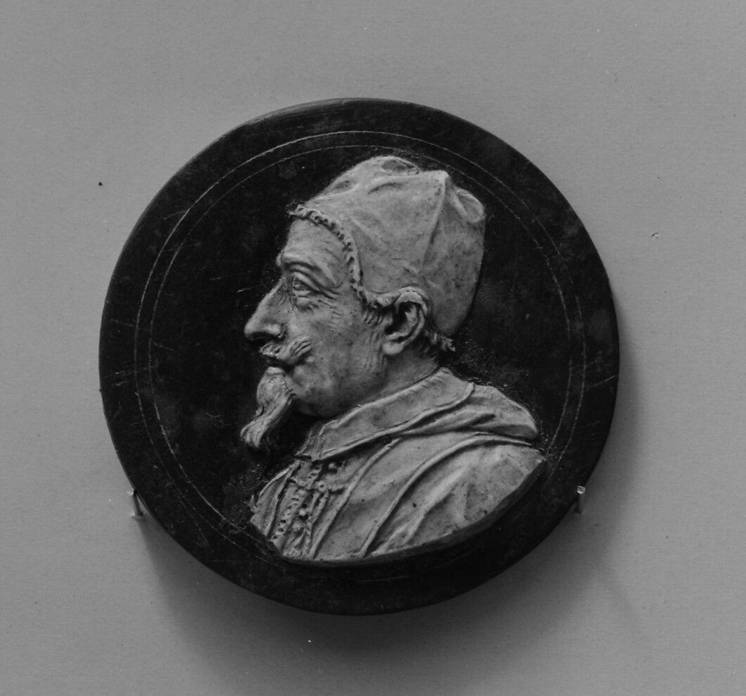 Pope Alexander VII (Fabio Chigi) b. 1599, Pope 1655–67, Gasparo Morone (Italian, born Milan (?), died Rome, 1669), Cream-colored wax on slate, Italian, Rome 