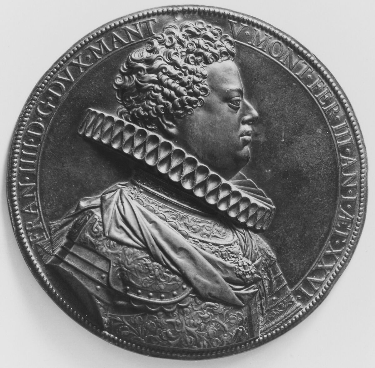 Francesco IV Gonzaga, Duke of Mantua (1586–1612), Medalist: Guillaume Dupré (French, 1579–1640), Bronze, brown patina, French 
