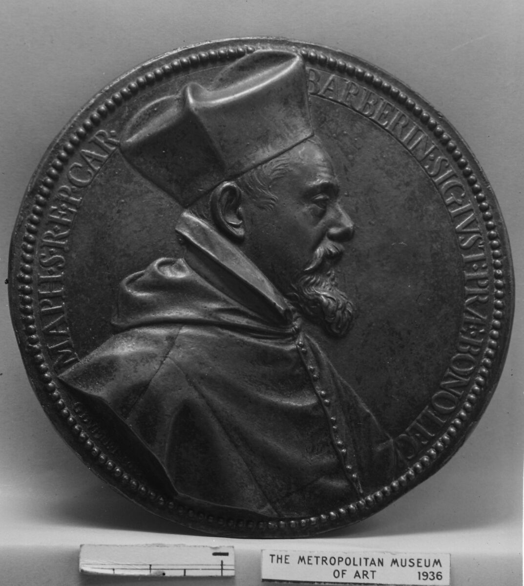 Maffeo Barberini (1568–1644), Cardinal 1606, later Pope Urban VIII (1623–44), Medalist: Guillaume Dupré (French, 1579–1640), Bronze, brown patina, French 