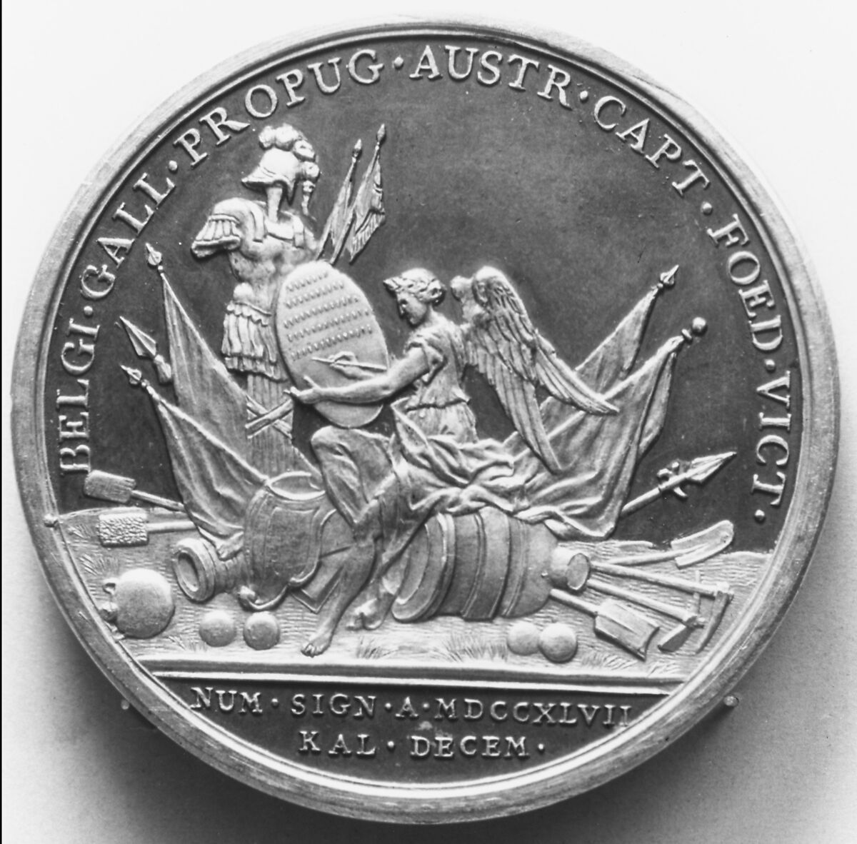 Count Maurice, Maréchal de Saxe (1696–1750), Medalist: Jean Dassier (Geneva 1676–1763 Geneva), Gilt bronze, lacquered ground, Swiss, Geneva