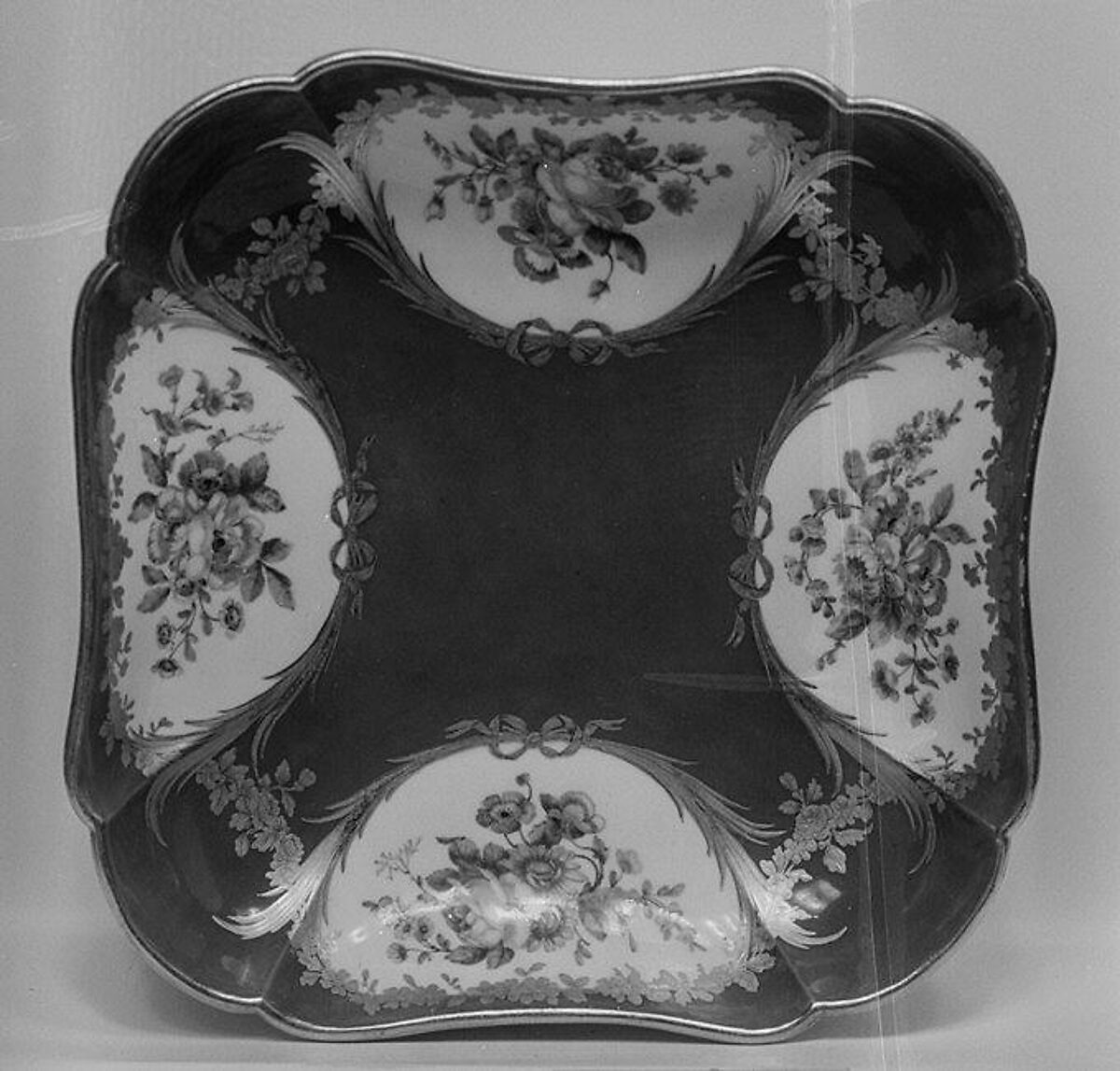 Fruit dish (compotier carré) (one of six) (part of a service), Sèvres Manufactory (French, 1740–present), Soft-paste porcelain, French, Sèvres 