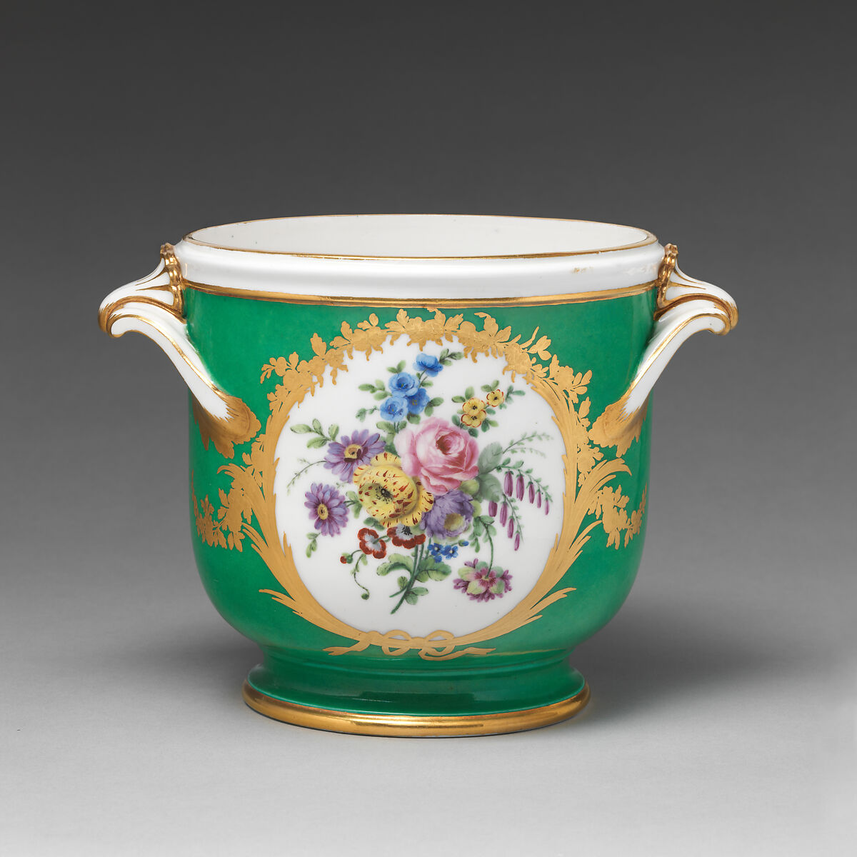 Half-bottle cooler (seau à demi-bouteille) (one of two) (part of a service), Sèvres Manufactory (French, 1740–present), Soft-paste porcelain, French, Sèvres 