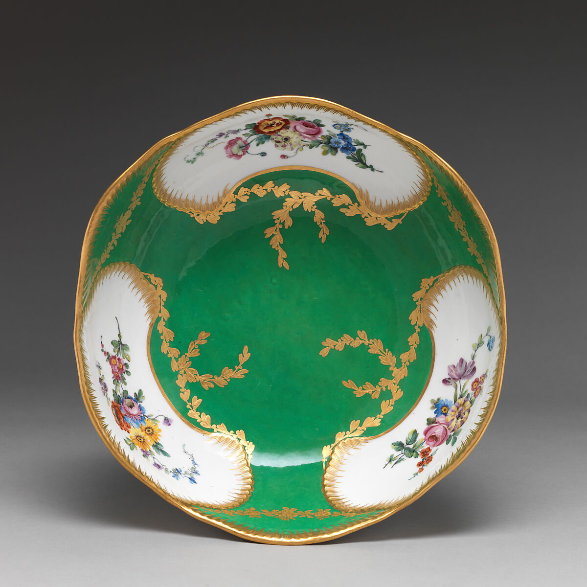 Salad bowl (saladier) (one of six) (part of a service), Sèvres Manufactory (French, 1740–present), Soft-paste porcelain, French, Sèvres