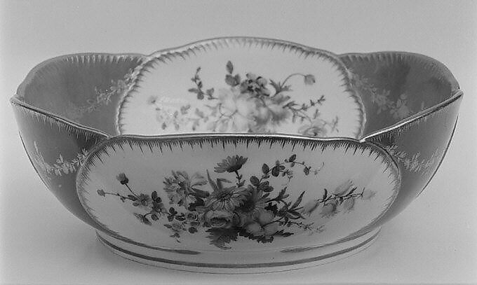 Salad bowl (saladier) (one of six) (part of a service), Sèvres Manufactory (French, 1740–present), Soft-paste porcelain, French, Sèvres 