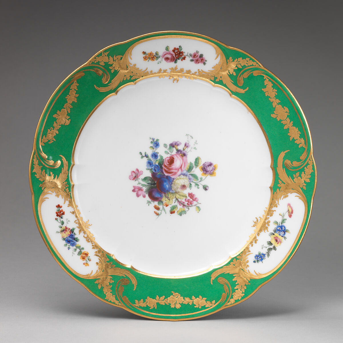 Plate (assiette à palmes) (1 of 102) (part of a service), Sèvres Manufactory (French, 1740–present), Soft-paste porcelain, French, Sèvres 