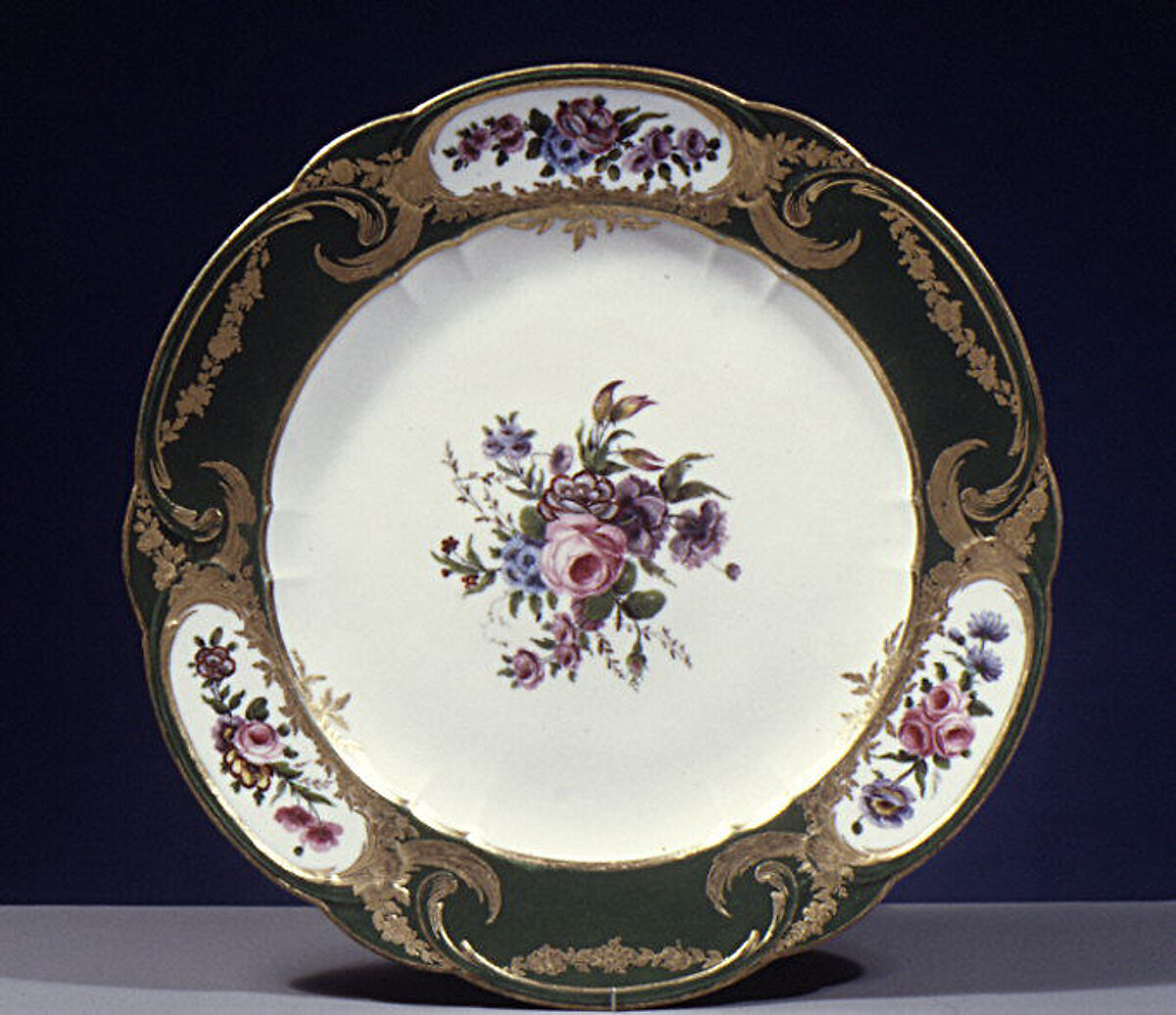 Plate (assiette à palmes) (1 of 102) (part of a service), Sèvres Manufactory (French, 1740–present), Soft-paste porcelain, French, Sèvres 