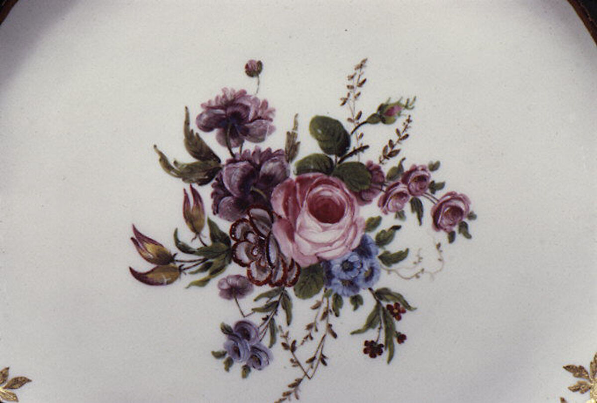 Plate (assiette à palmes) (1 of 102) (part of a service), Sèvres Manufactory (French, 1740–present), Soft-paste porcelain, French, Sèvres