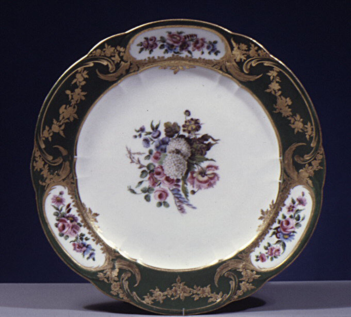 Plate (assiette à palmes) (1 of 102) (part of a service), Sèvres Manufactory (French, 1740–present), Soft-paste porcelain, French, Sèvres 