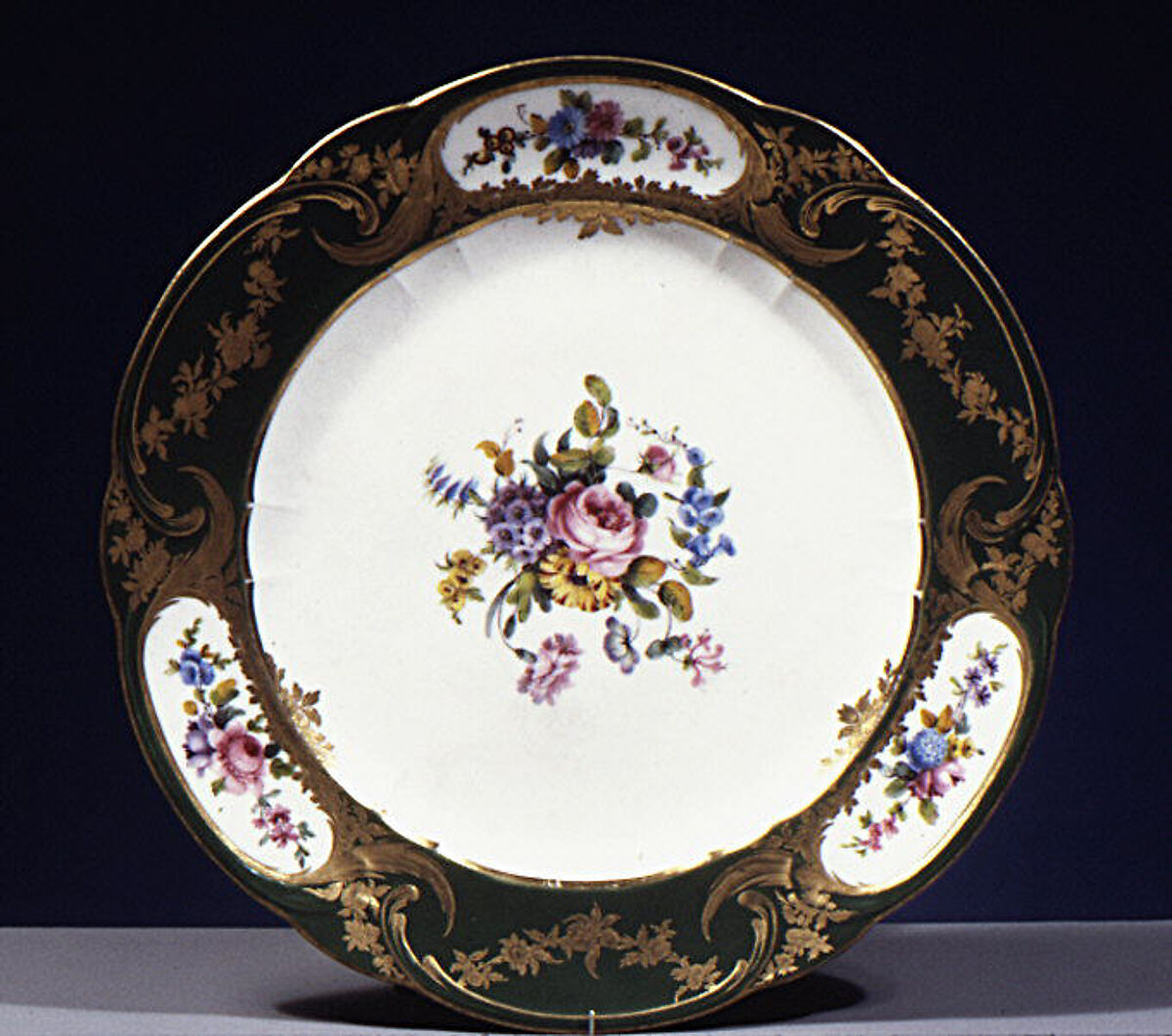 Plate (assiette à palmes) (1 of 102) (part of a service), Sèvres Manufactory (French, 1740–present), Soft-paste porcelain, French, Sèvres 