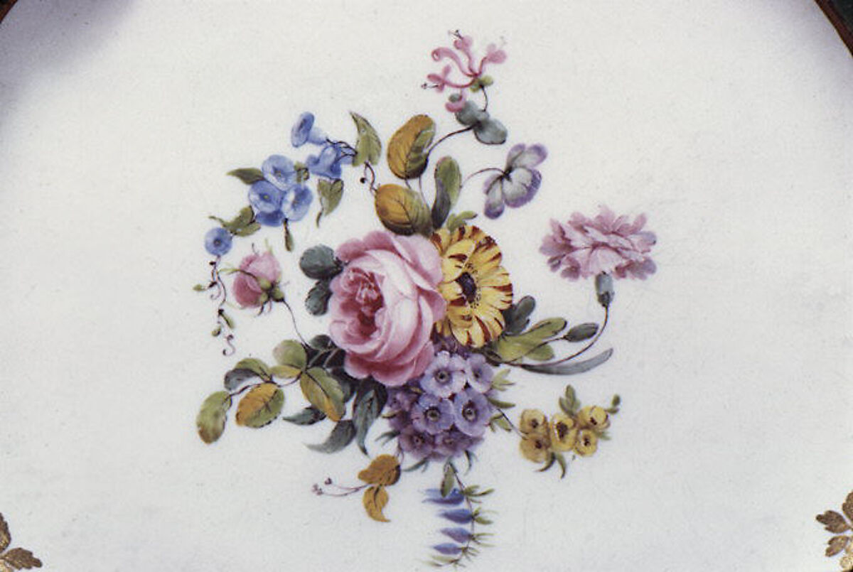Plate (assiette à palmes) (1 of 102) (part of a service), Sèvres Manufactory (French, 1740–present), Soft-paste porcelain, French, Sèvres