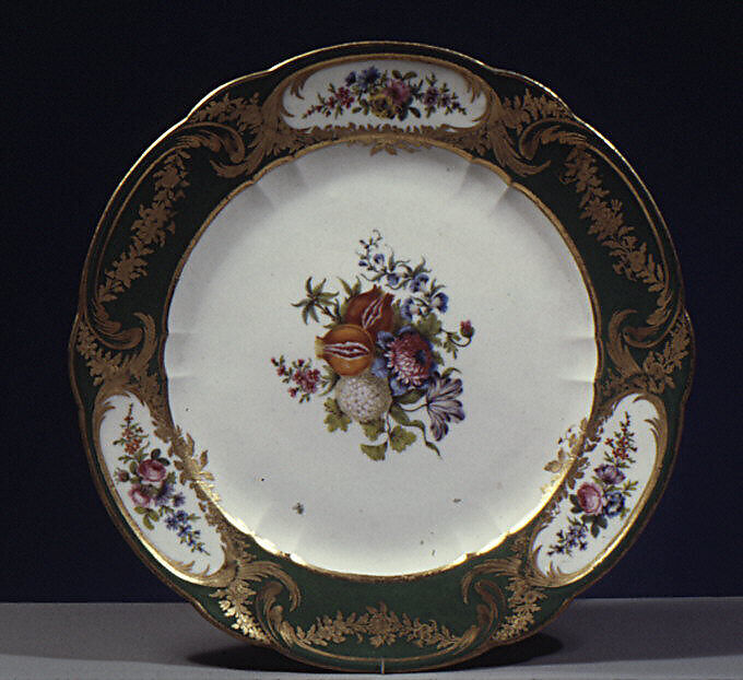 Plate (assiette à palmes) (1 of 102) (part of a service), Sèvres Manufactory (French, 1740–present), Soft-paste porcelain, French, Sèvres 