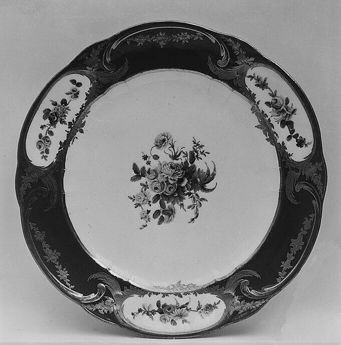 Plate (assiette à palmes) (1 of 102) (part of a service), Sèvres Manufactory (French, 1740–present), Soft-paste porcelain, French, Sèvres 