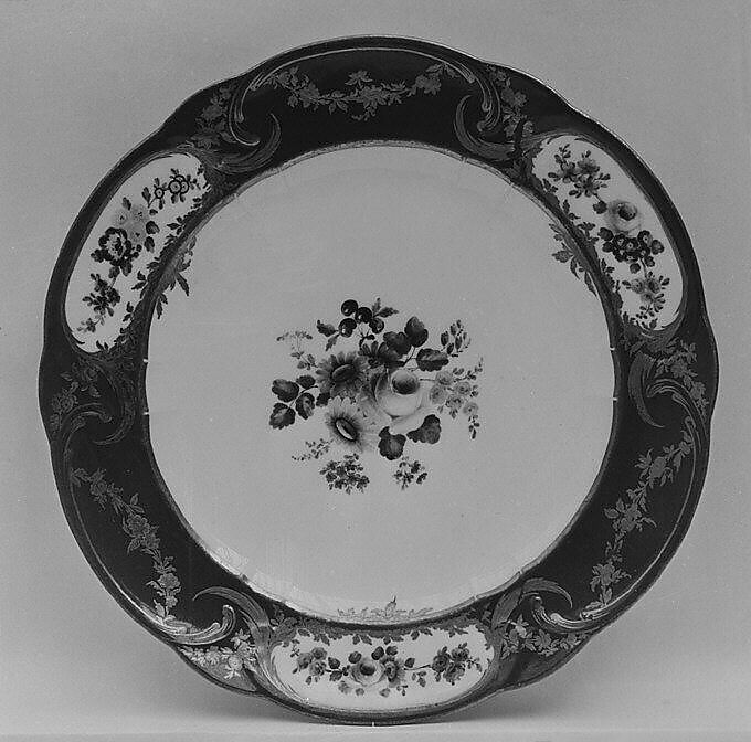 Plate (assiette à palmes) (1 of 102) (part of a service), Sèvres Manufactory (French, 1740–present), Soft-paste porcelain, French, Sèvres 