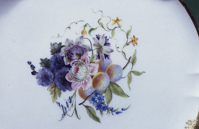 Plate (assiette à palmes) (1 of 102) (part of a service), Sèvres Manufactory (French, 1740–present), Soft-paste porcelain, French, Sèvres