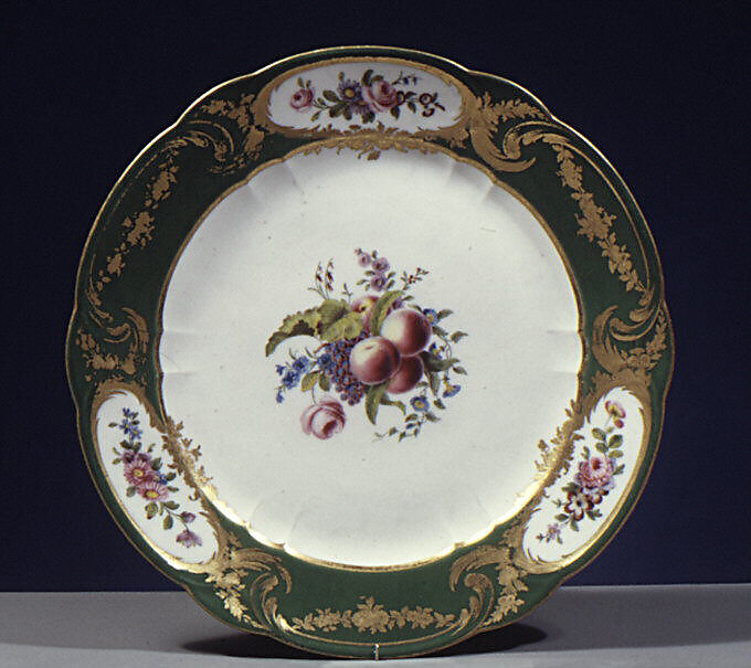 Plate (assiette à palmes) (1 of 102) (part of a service), Sèvres Manufactory (French, 1740–present), Soft-paste porcelain, French, Sèvres 