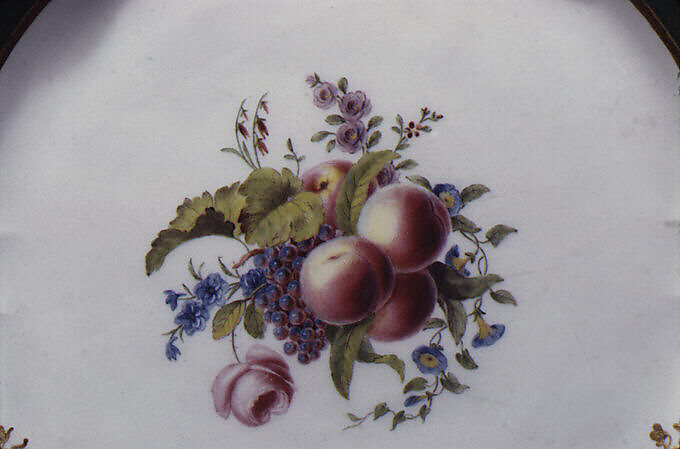 Plate (assiette à palmes) (1 of 102) (part of a service), Sèvres Manufactory (French, 1740–present), Soft-paste porcelain, French, Sèvres