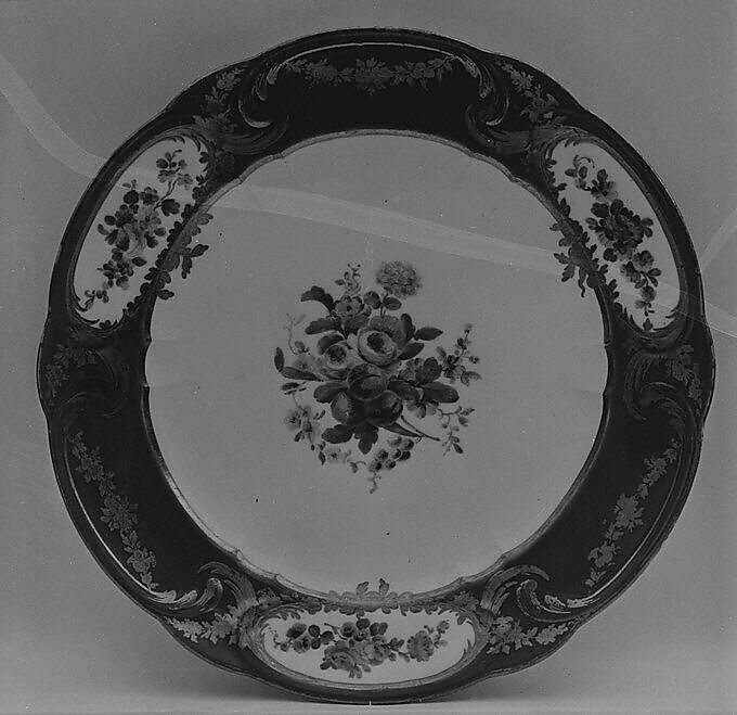 Plate (assiette à palmes) (1 of 102) (part of a service), Sèvres Manufactory (French, 1740–present), Soft-paste porcelain, French, Sèvres 