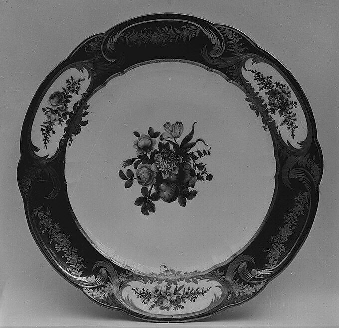 Plate (assiette à palmes) (1 of 102) (part of a service), Sèvres Manufactory (French, 1740–present), Soft-paste porcelain, French, Sèvres 