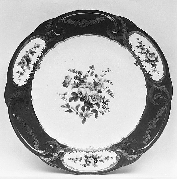 Plate (assiette à palmes) (1 of 102) (part of a service), Sèvres Manufactory (French, 1740–present), Soft-paste porcelain, French, Sèvres 