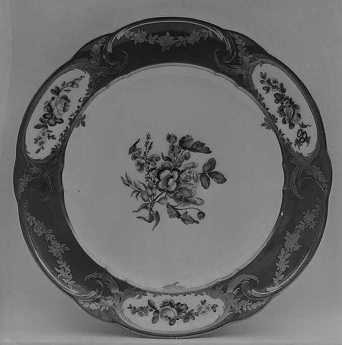 Plate (assiette à palmes) (1 of 102) (part of a service), Sèvres Manufactory (French, 1740–present), Soft-paste porcelain, French, Sèvres 