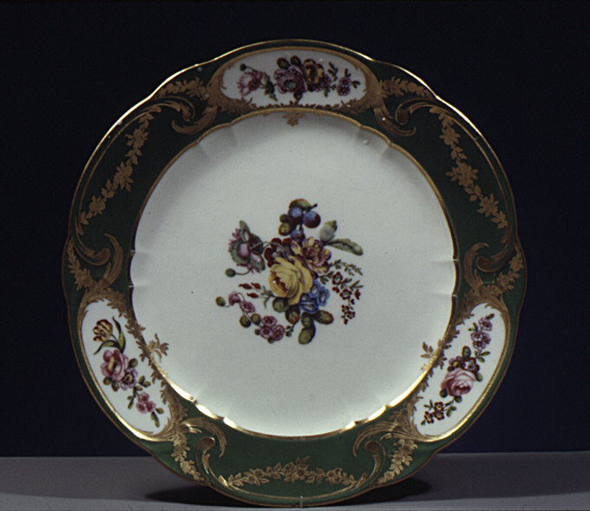 Plate (assiette à palmes) (1 of 102) (part of a service), Sèvres Manufactory (French, 1740–present), Soft-paste porcelain, French, Sèvres 