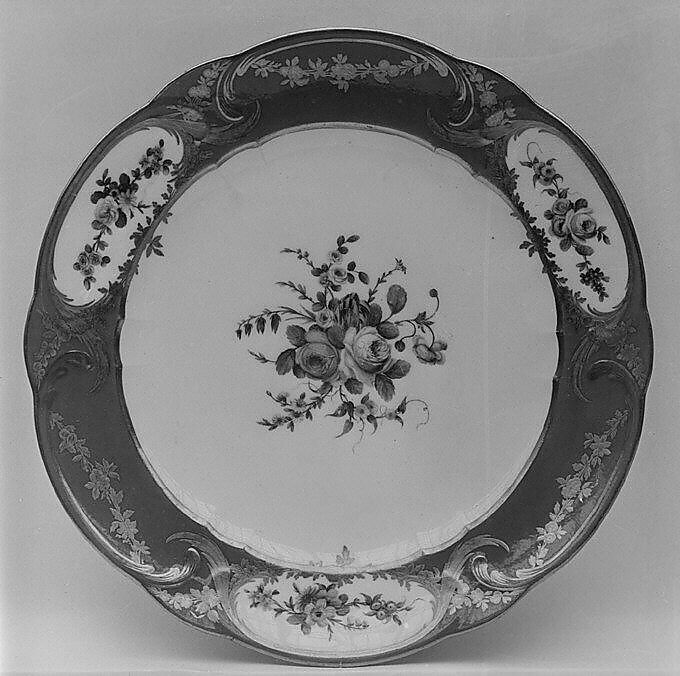 Plate (assiette à palmes) (1 of 102) (part of a service), Sèvres Manufactory (French, 1740–present), Soft-paste porcelain, French, Sèvres 