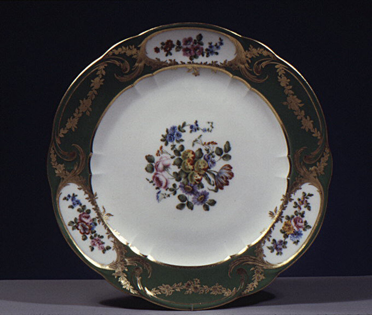 Plate (assiette à palmes) (1 of 102) (part of a service), Sèvres Manufactory (French, 1740–present), Soft-paste porcelain, French, Sèvres 