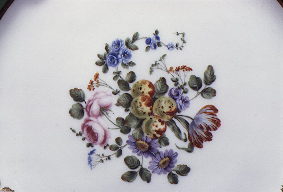 Plate (assiette à palmes) (1 of 102) (part of a service), Sèvres Manufactory (French, 1740–present), Soft-paste porcelain, French, Sèvres