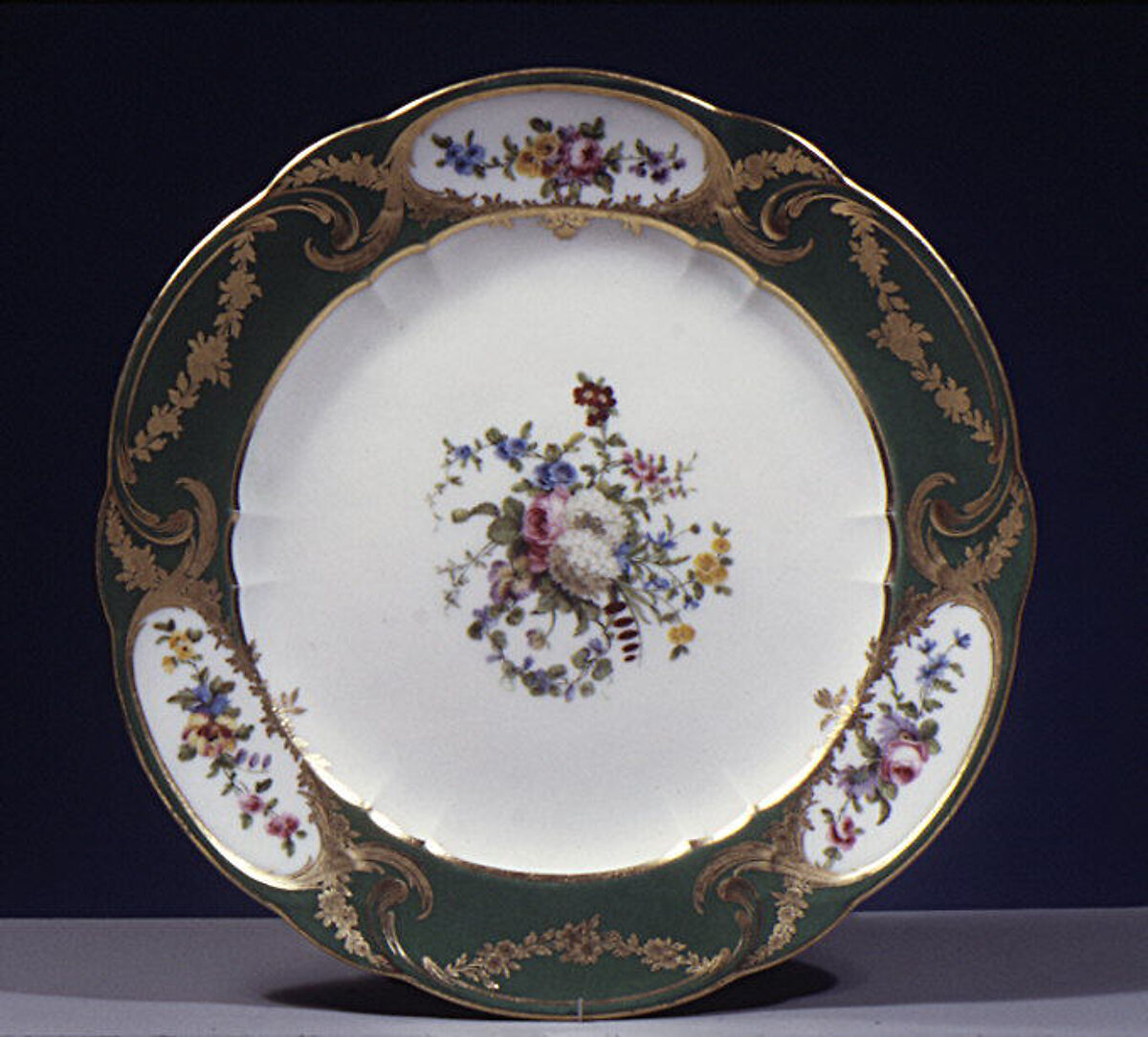 Plate (assiette à palmes) (1 of 102) (part of a service), Sèvres Manufactory (French, 1740–present), Soft-paste porcelain, French, Sèvres 