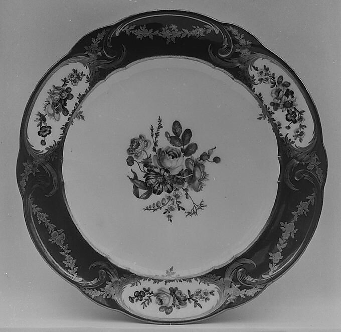 Plate (Assiette à palmes) (1 of 102) (part of a service), Sèvres Manufactory (French, 1740–present), Soft-paste porcelain, French, Sèvres 