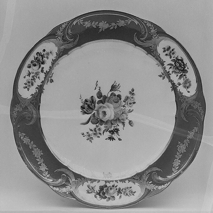 Plate (Assiette à palmes) (1 of 102) (part of a service), Sèvres Manufactory (French, 1740–present), Soft-paste porcelain, French, Sèvres 