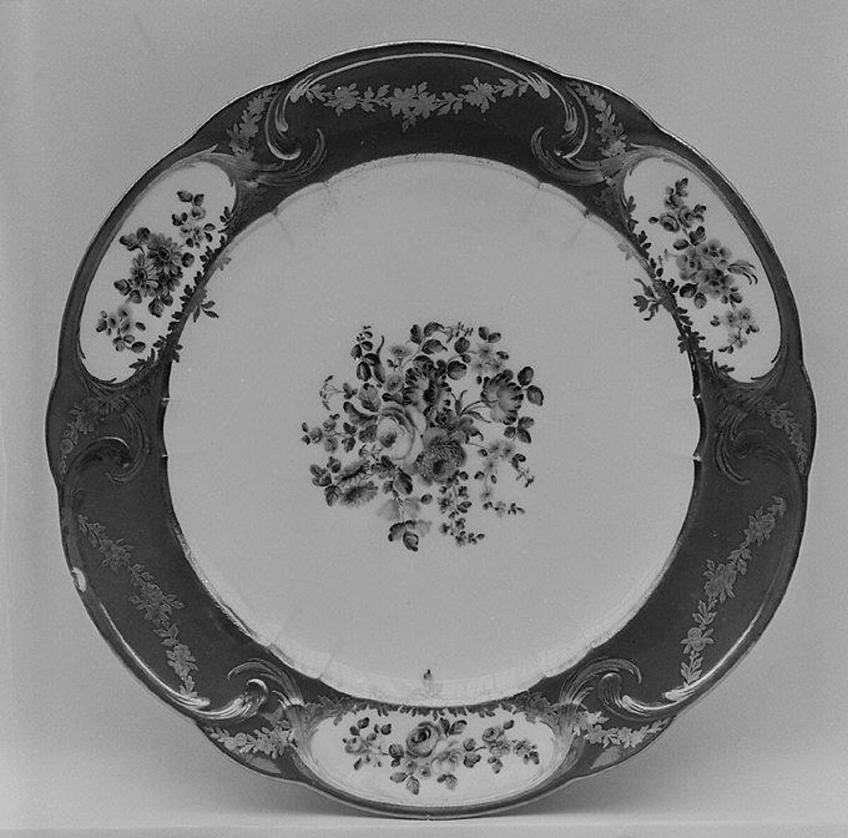 Plate (Assiette à palmes) (1 of 102) (part of a service), Sèvres Manufactory (French, 1740–present), Soft-paste porcelain, French, Sèvres 