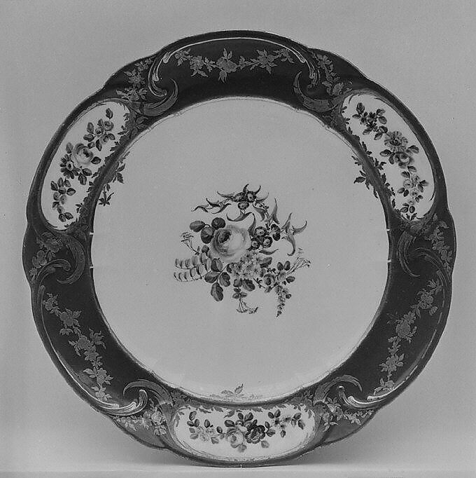 Plate (Assiette à palmes) (1 of 102) (part of a service), Sèvres Manufactory (French, 1740–present), Soft-paste porcelain, French, Sèvres 