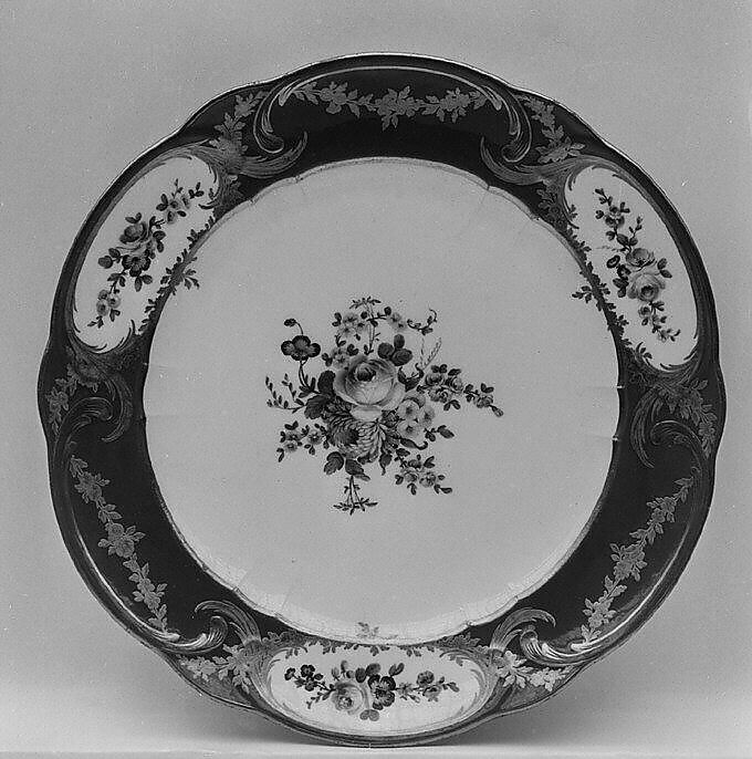 Plate (Assiette à palmes) (1 of 102) (part of a service), Sèvres Manufactory (French, 1740–present), Soft-paste porcelain, French, Sèvres 