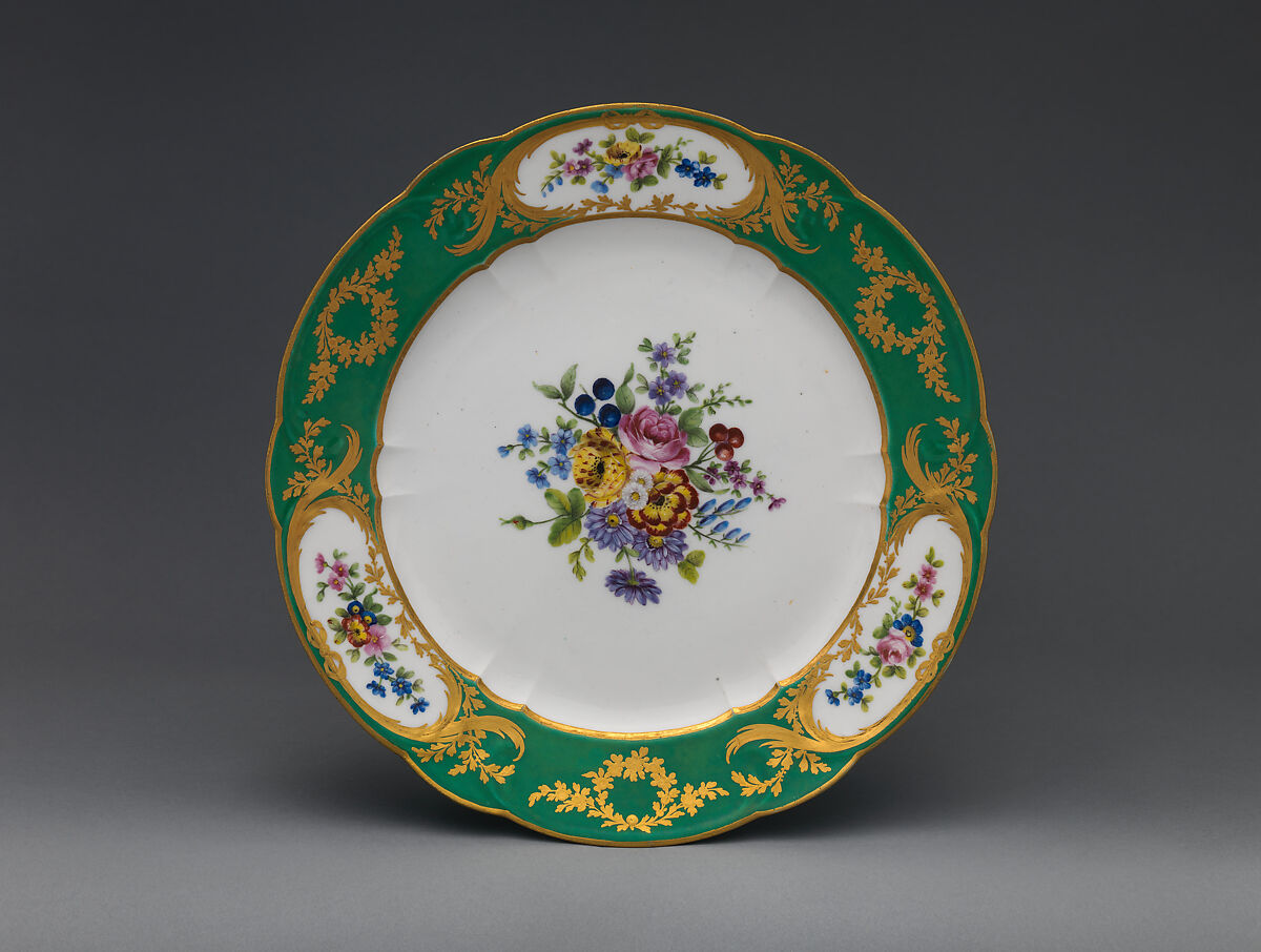 Plate (part of a service), Sèvres Manufactory (French, 1740–present), Soft-paste porcelain, French, Sèvres 