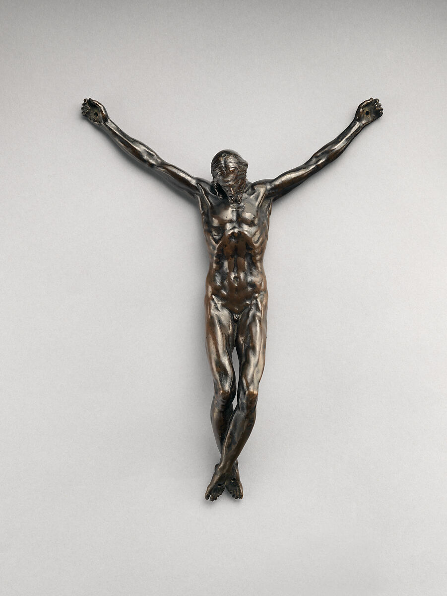Christ and the Two Thieves Crucified, Followers of Michelangelo Buonarroti (Italian, Caprese 1475–1564 Rome), Bronze, Italian, probably Rome