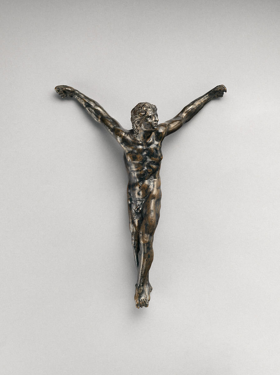 Christ and the Two Thieves Crucified, Followers of Michelangelo Buonarroti (Italian, Caprese 1475–1564 Rome), Bronze, Italian, probably Rome