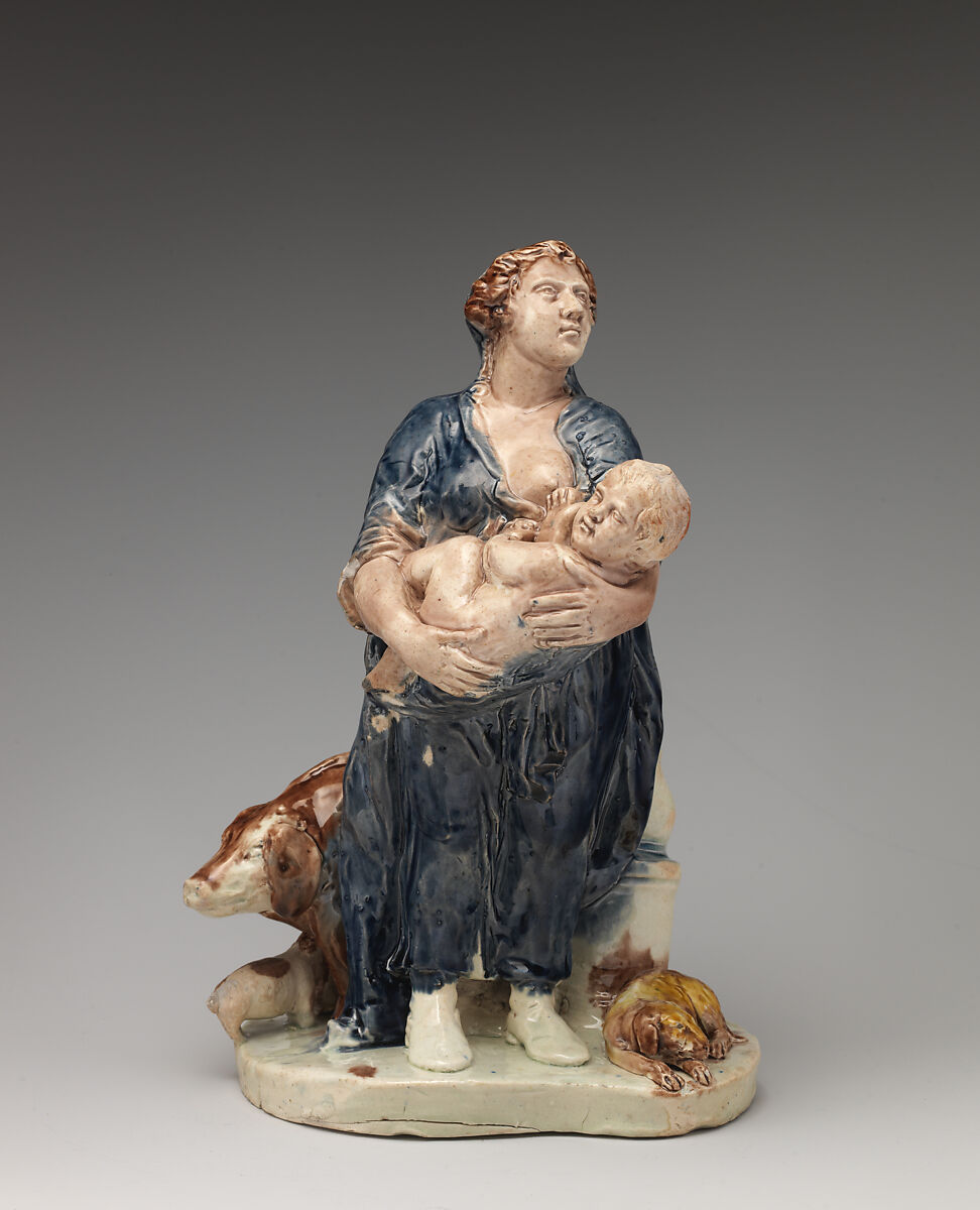 The Farmer's Wife (part of a "Tithe Pig" group), Ralph Wood the Younger (British, Burslem 1748–1795 Burslem), Lead-glazed earthenware, British, Burslem, Staffordshire 