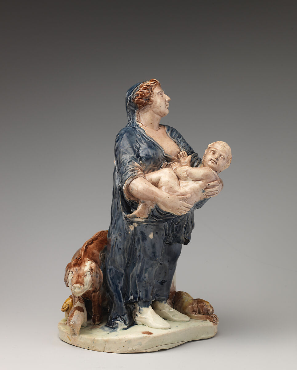 The Farmer's Wife (part of a "Tithe Pig" group), Ralph Wood the Younger (British, Burslem 1748–1795 Burslem), Lead-glazed earthenware, British, Burslem, Staffordshire