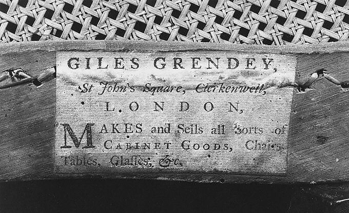 Side chair, Giles Grendey (1693–1780), Lacquered and gilded beech; caning, British, Clerkenwell, London
