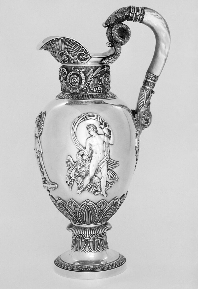 Milk jug (part of a service), Marc Jacquart (active by 1797, recorded 1829), Silver, mother-of-pearl, French, Paris 
