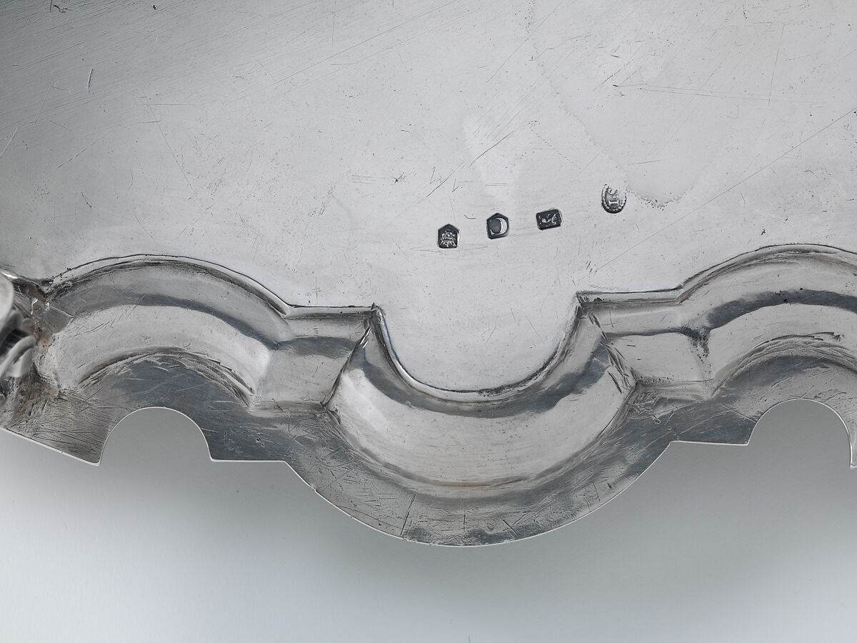 Salver with arms of Judith Jodrell, Possibly by John Swift (British, active from 1728), Silver, British, London