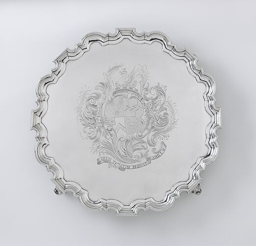 Salver with arms of Judith Jodrell