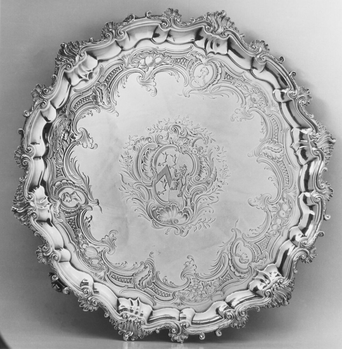 Salver, probably by John Swift (British, active from 1728), Silver, British, London 