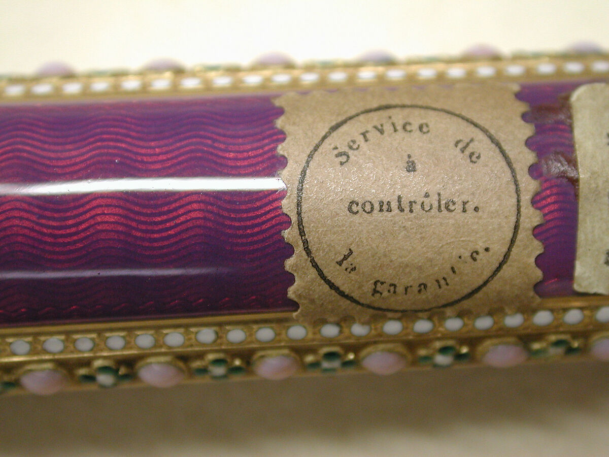 Sealing wax case (étui), Joseph Etienne Blerzy (French, active 1750–1806), Gold and enamel, French, Paris