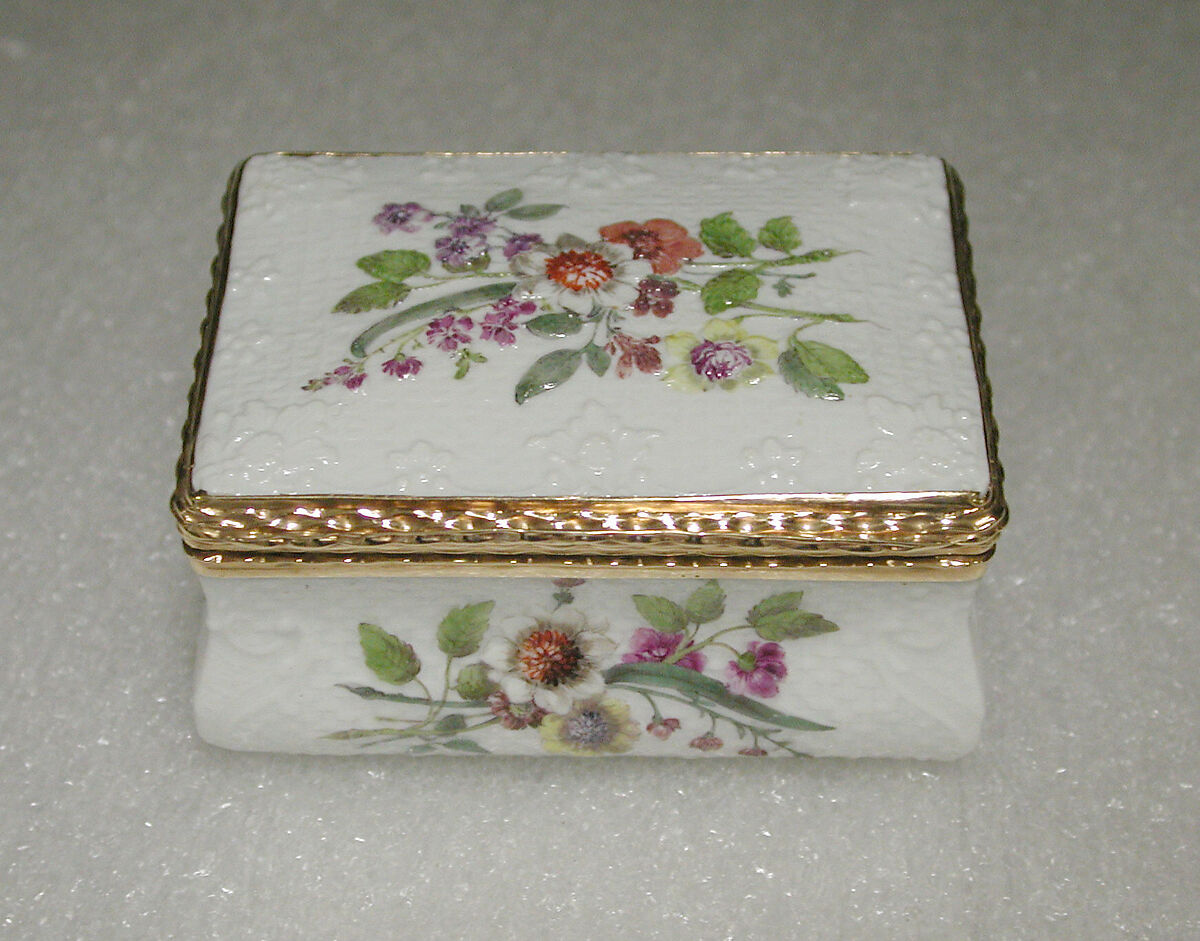 Snuffbox, Hard-paste porcelain, gold, German 