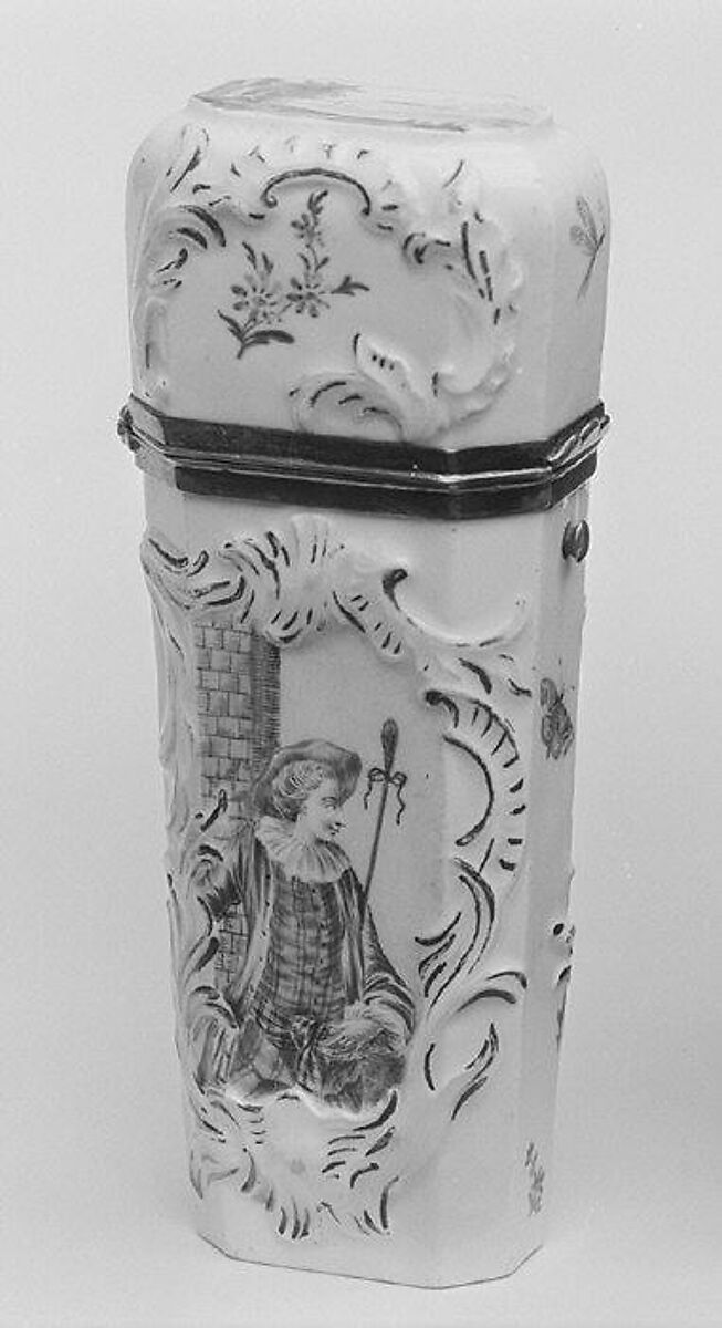 Étui, Hard-paste porcelain, silver, probably German 