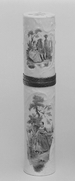 Étui, Hard-paste porcelain, silver, probably German 