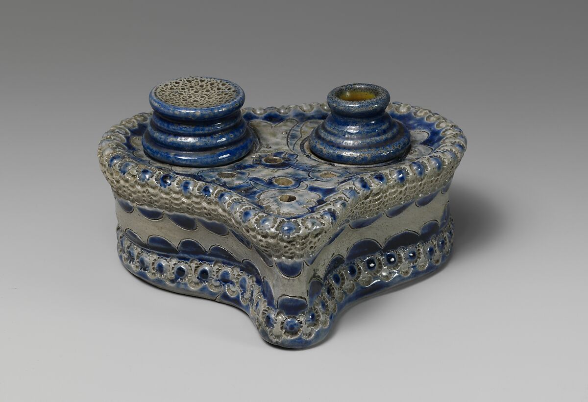 Inkstand, William Crolius, Stoneware, American